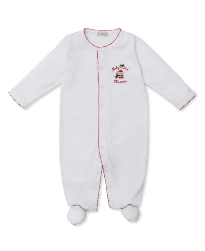 Baby's First Christmas Velour Footie