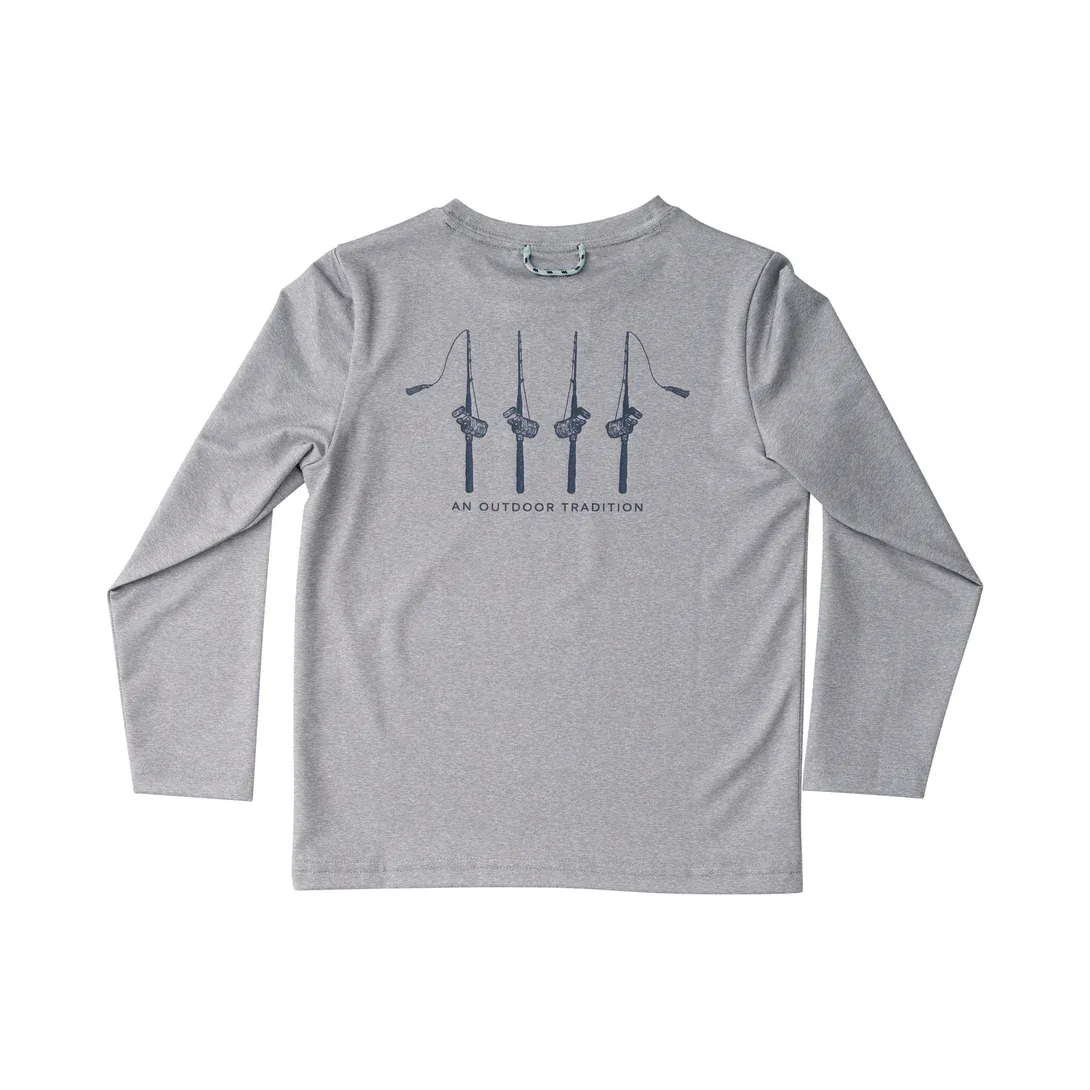 Kid's Pro Performance Long Sleeve T-shirt- Fishing Rod