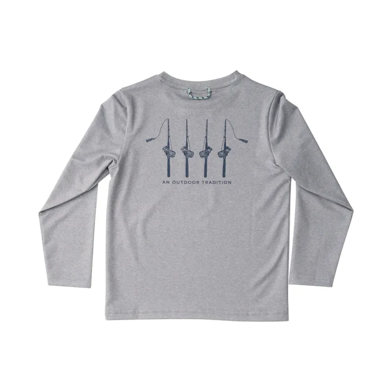 Kid's Pro Performance Long Sleeve T-shirt- Fishing Rod