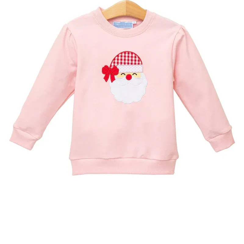 Pink Santa French Terry Pullover