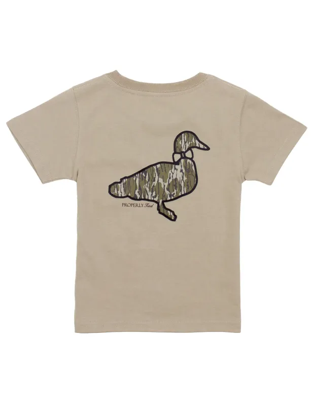 Boys Mossy Oak Short Sleeve Shirt in Sand