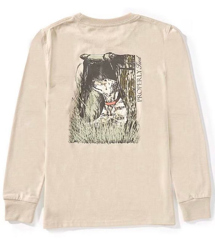 Boys Mossy Oak Lab Long Sleeve in Linen
