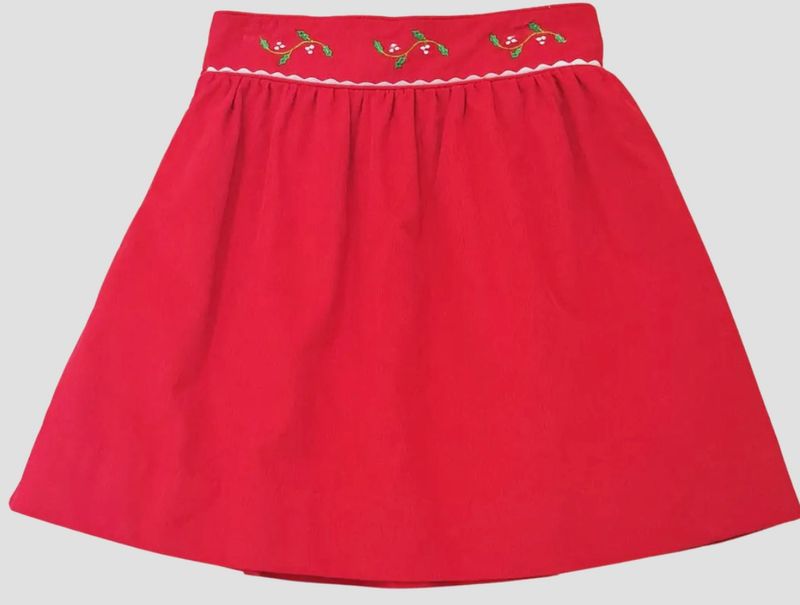 Girls Red Corduroy Skirt