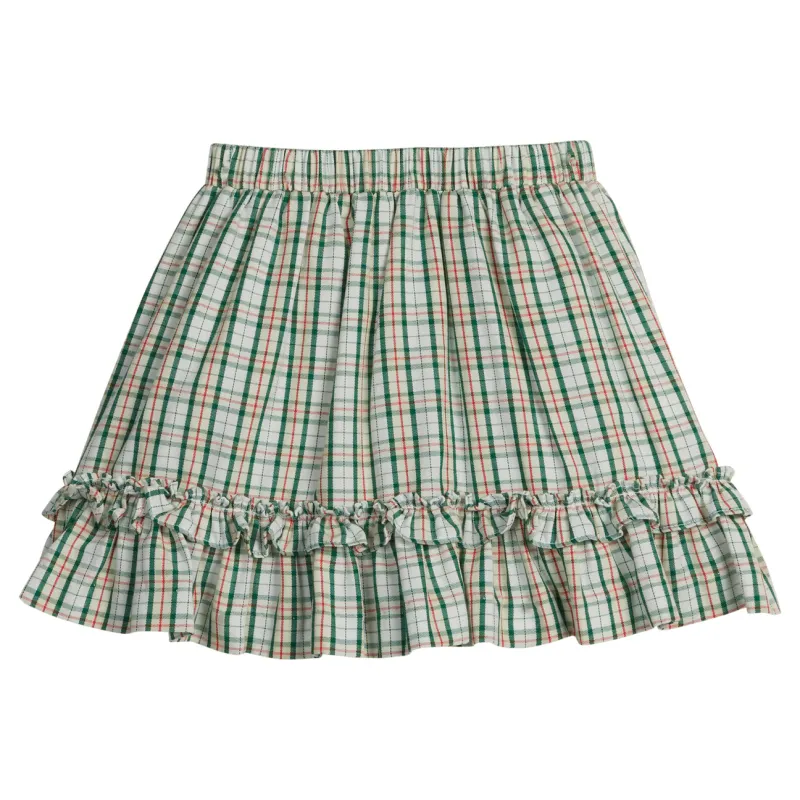 Flounce Skirt in Mistletoe Tartan