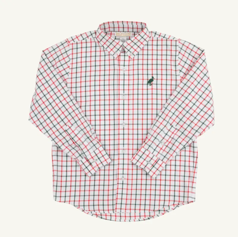 Dean's List Dress Shirt in Old Town Tattersal/Grier Green