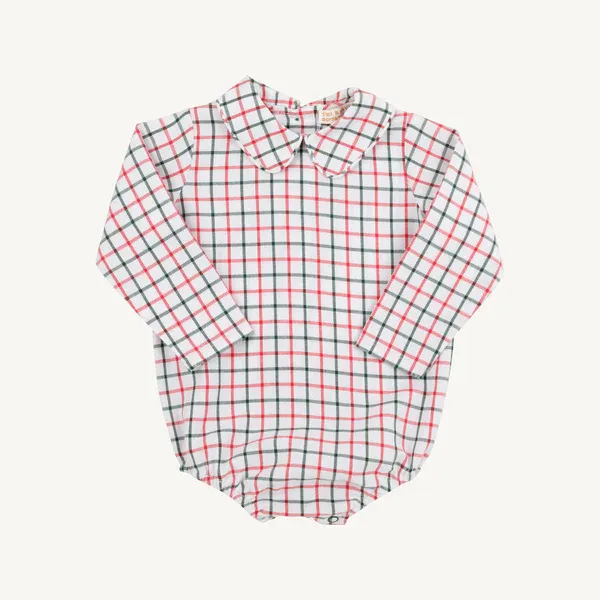 Peter Pan Collar Shirt Onesie in Old Town Tattersall