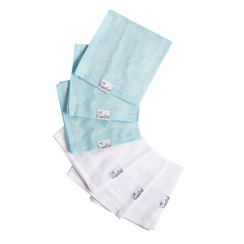 Washcloth Set in White/Blue