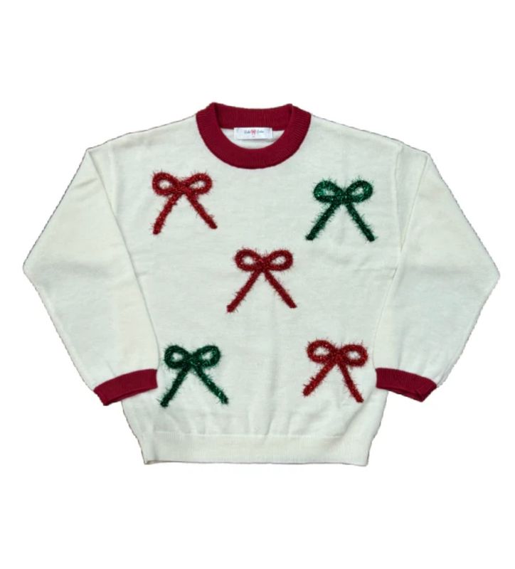 Christmas Bows Trim Sweater