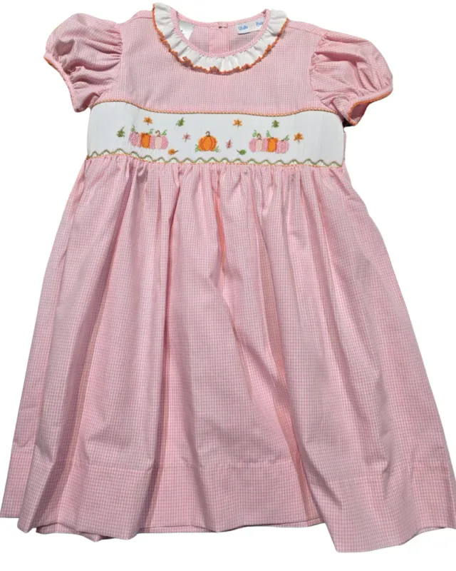 Rose Pumpkin Smocked Waist Dress