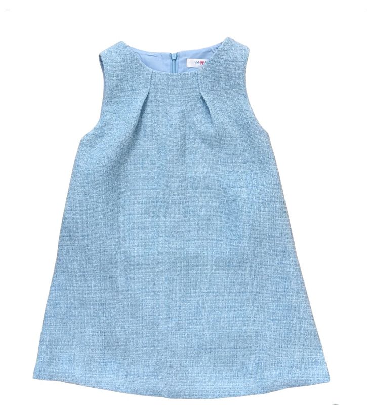 Amelia Light Blue Tweed Dress