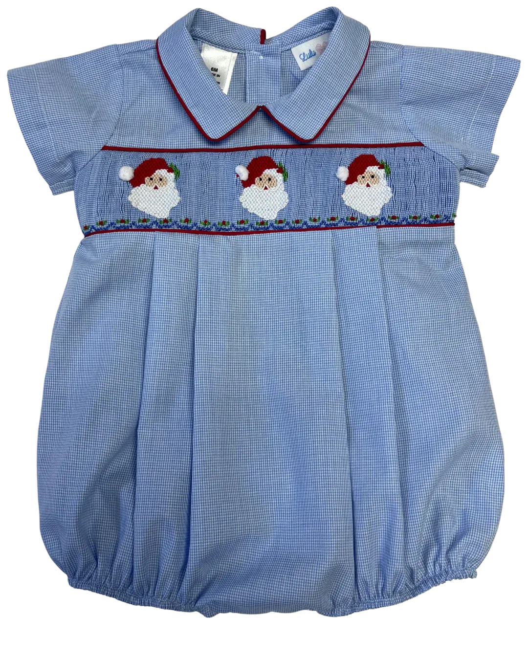 Santa Claus Boy Smocked Sleeve Bubble