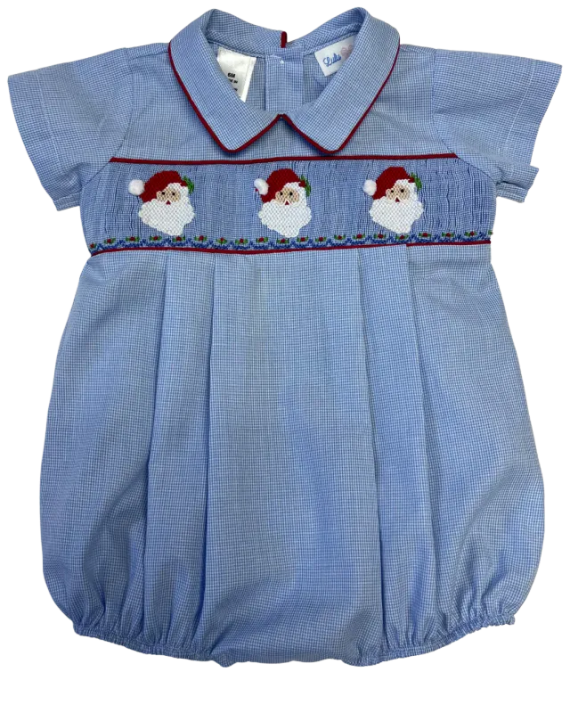 Santa Claus Boy Smocked Sleeve Bubble