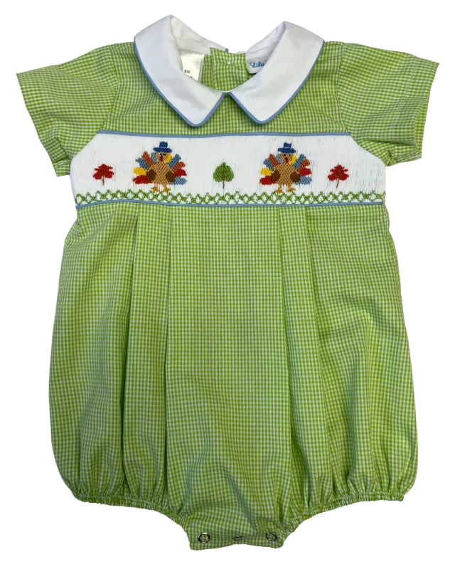 Blake Turkey Smocked Boy Bubble