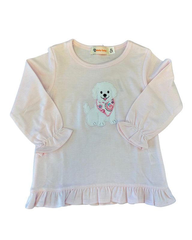 Dog with Bandana Light Pink Swing Top
