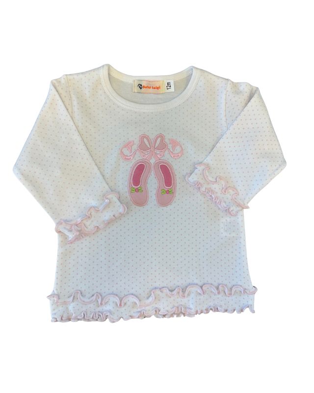 Ballet Slipper White and Pink Shirt