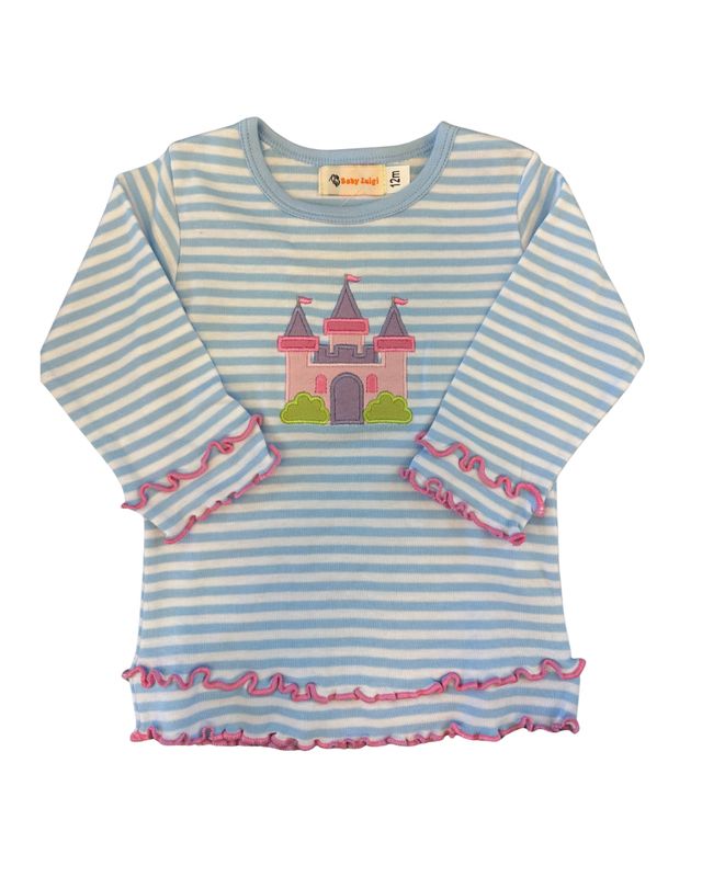 Striped Light Blue and White Castle