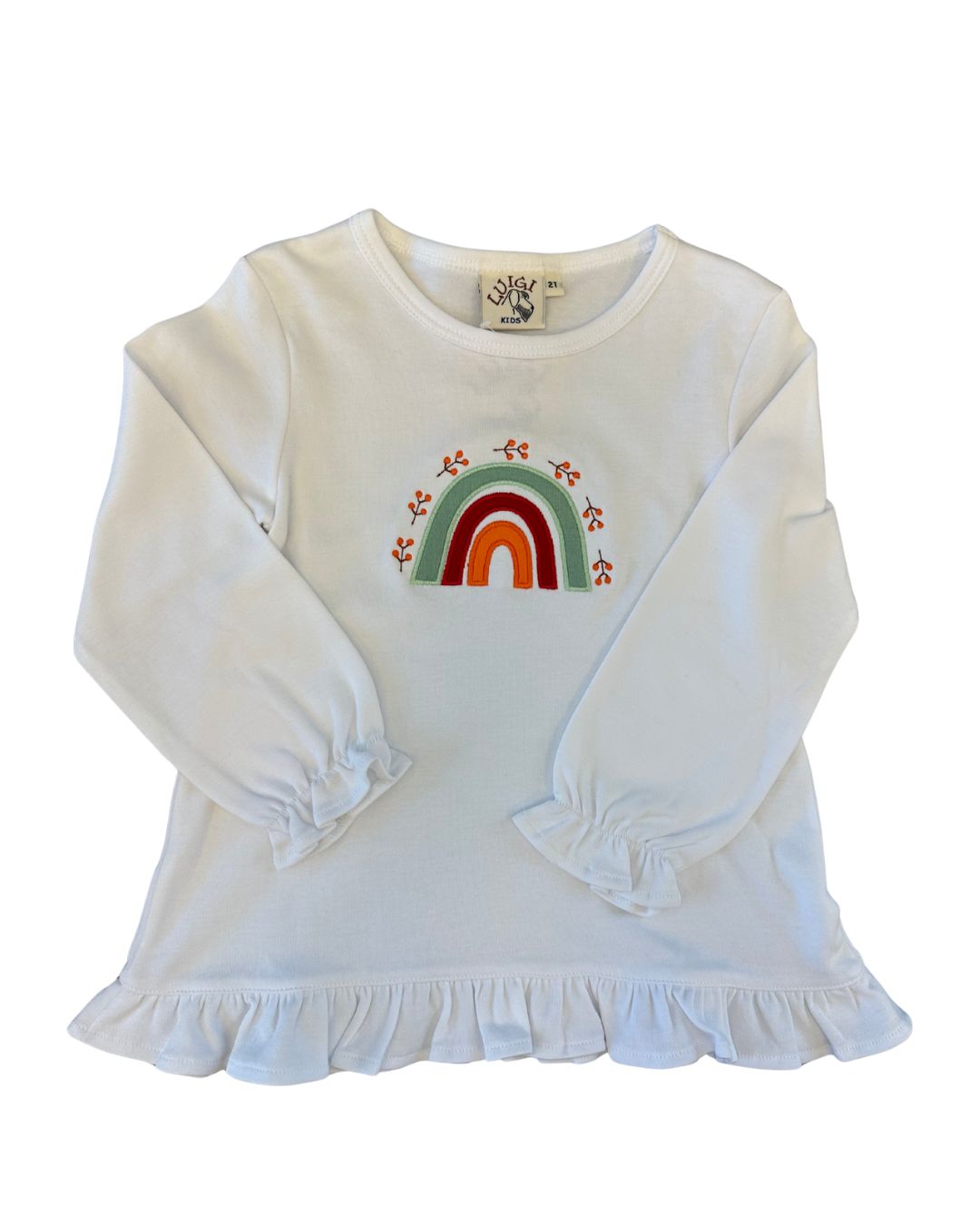 Girls Rainbow Ruffle Swing Top