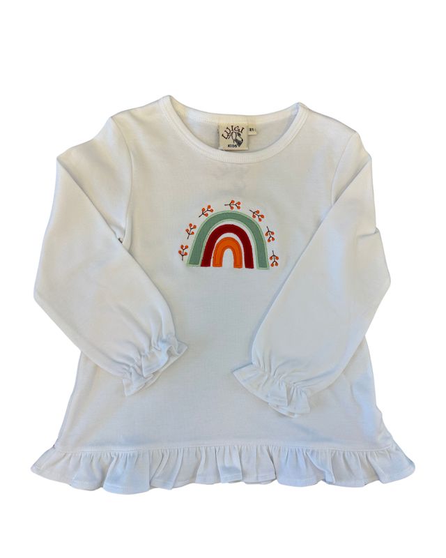 Girls Rainbow Ruffle Swing Top