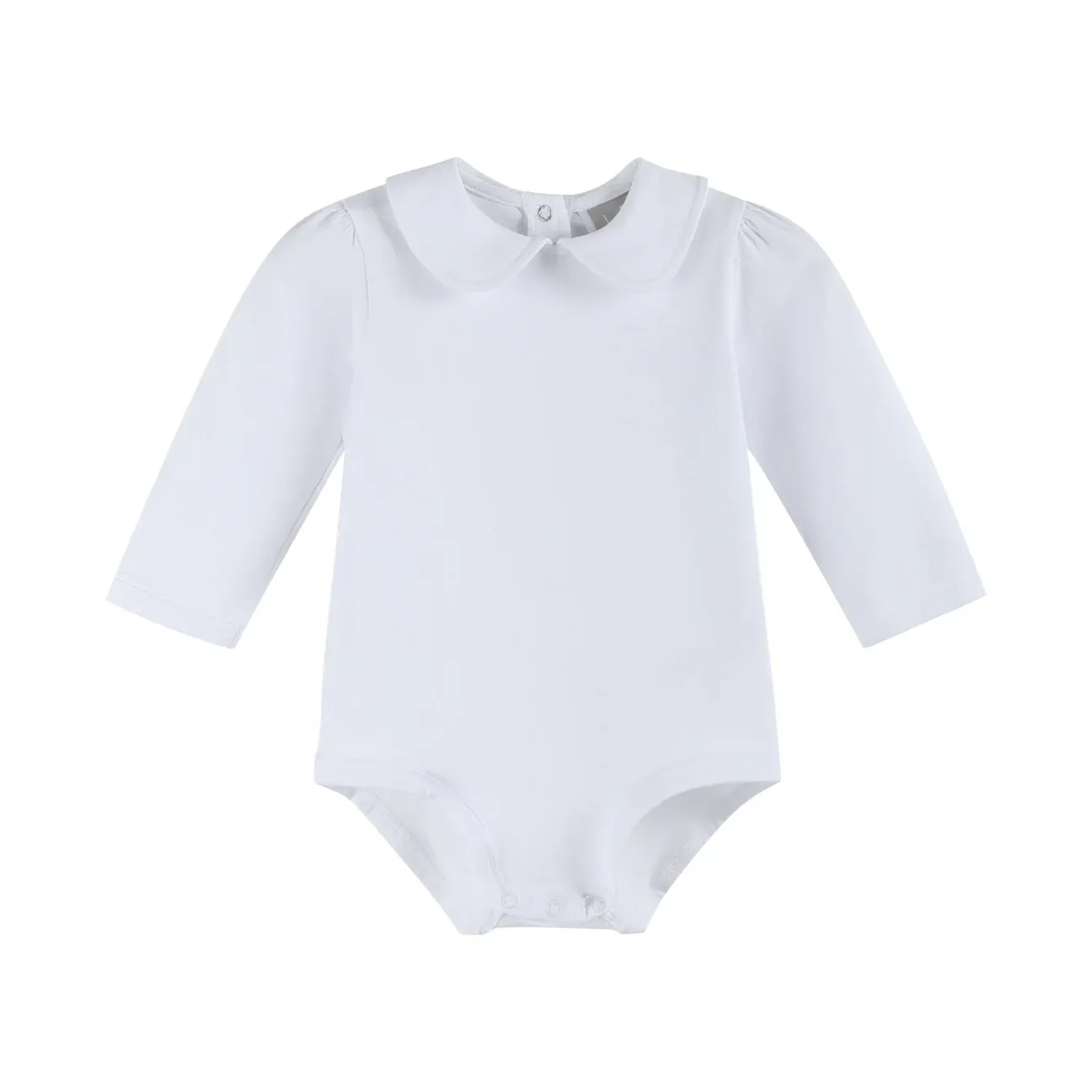 Jimmy White Pima Long Sleeve Collared Onesie