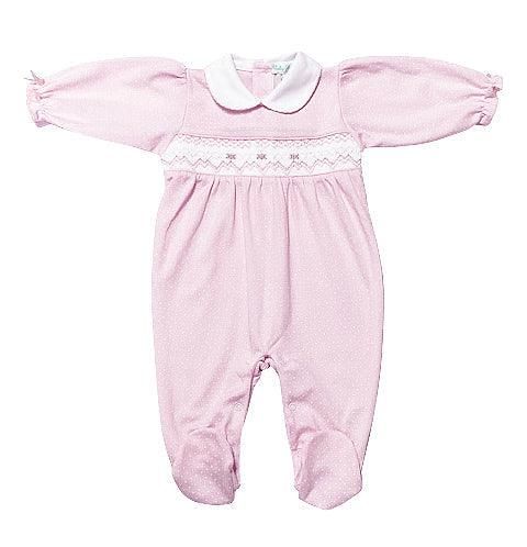 Pink Tiny Dots Smocked Footie