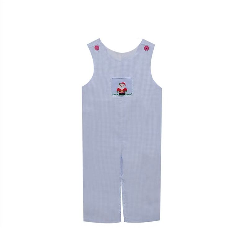 Santa Blue Gingham Longall