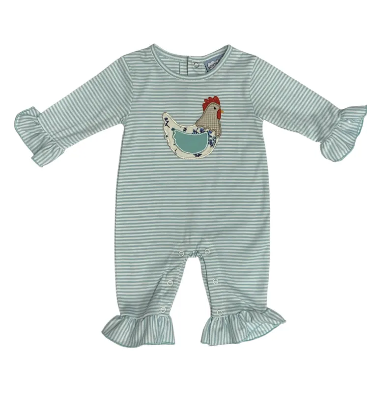 Chicken Applique Girls Romper