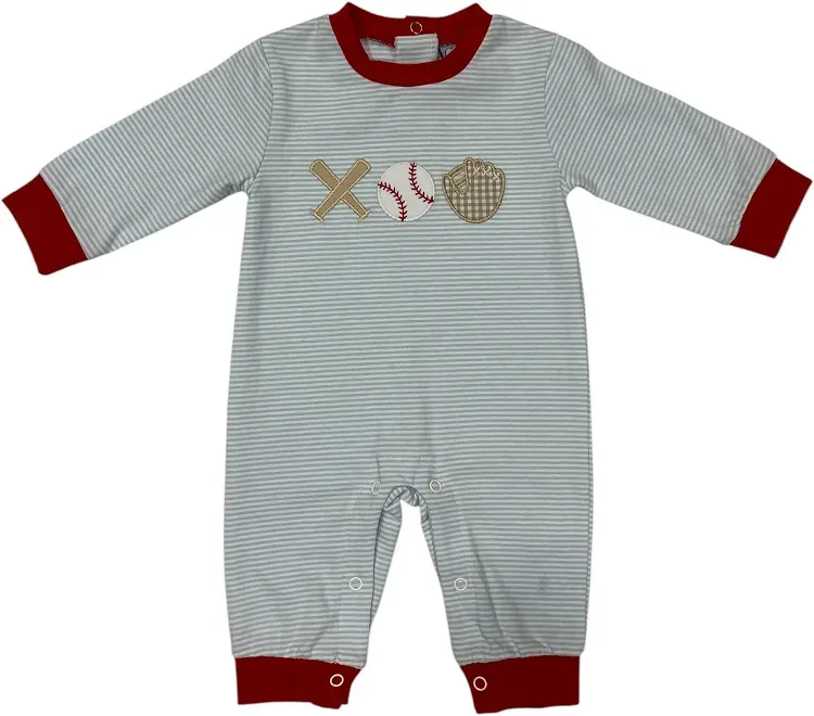 Baseball Applique Boys Romper