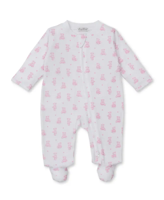 Pink Teddy Zipper Footie