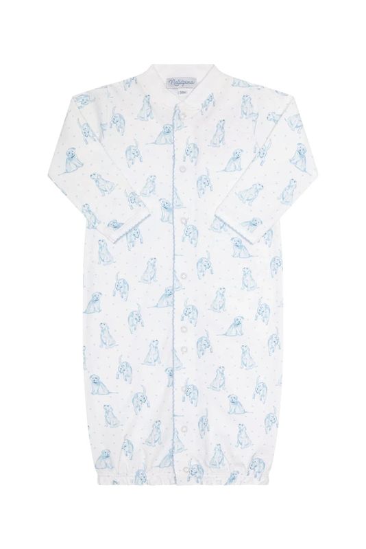 Blue Puppy Love Print Converter Gown