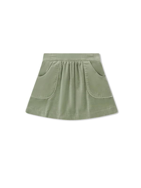 Isabella Skirt in Leyland Green Velvet