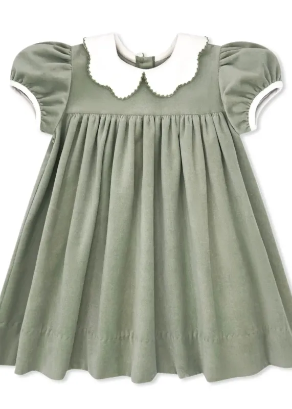 Special Moments Dress in Leyland Green Velvet