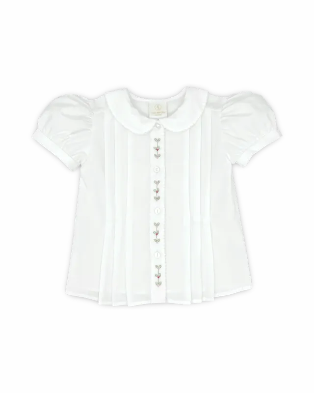 Vintage Blouse with White Batiste and Holly