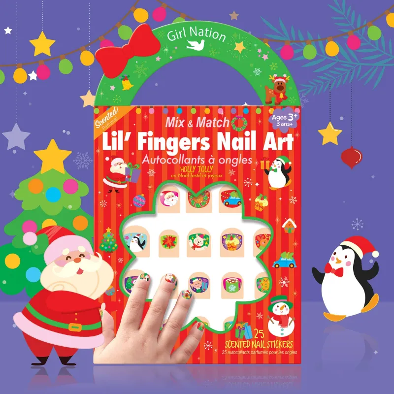 Lil' Fingers Nail Art in Holly Jolly Christmas