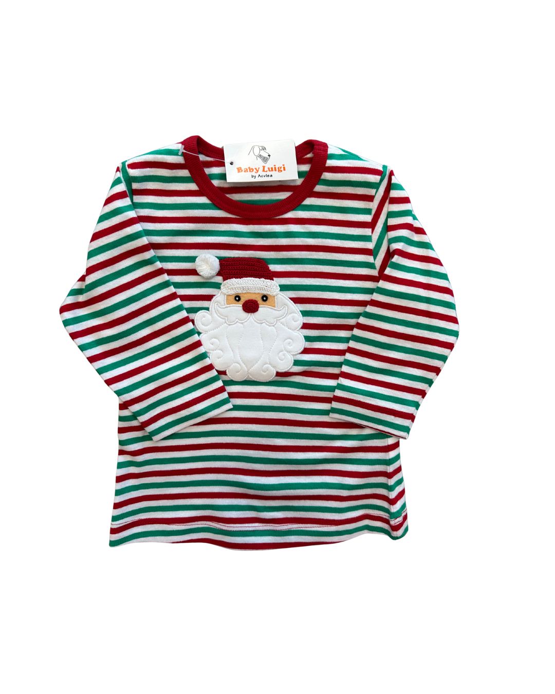 Girls Striped Santa Tee