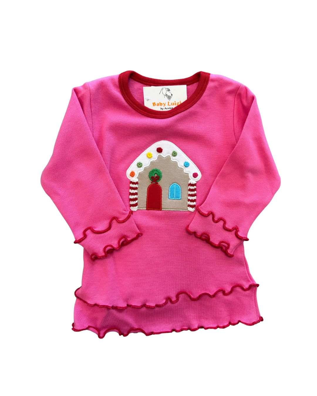 Girls Gingerbread House Tee with Trim