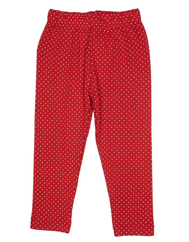 Deep Red Polka Dot Straight Legging