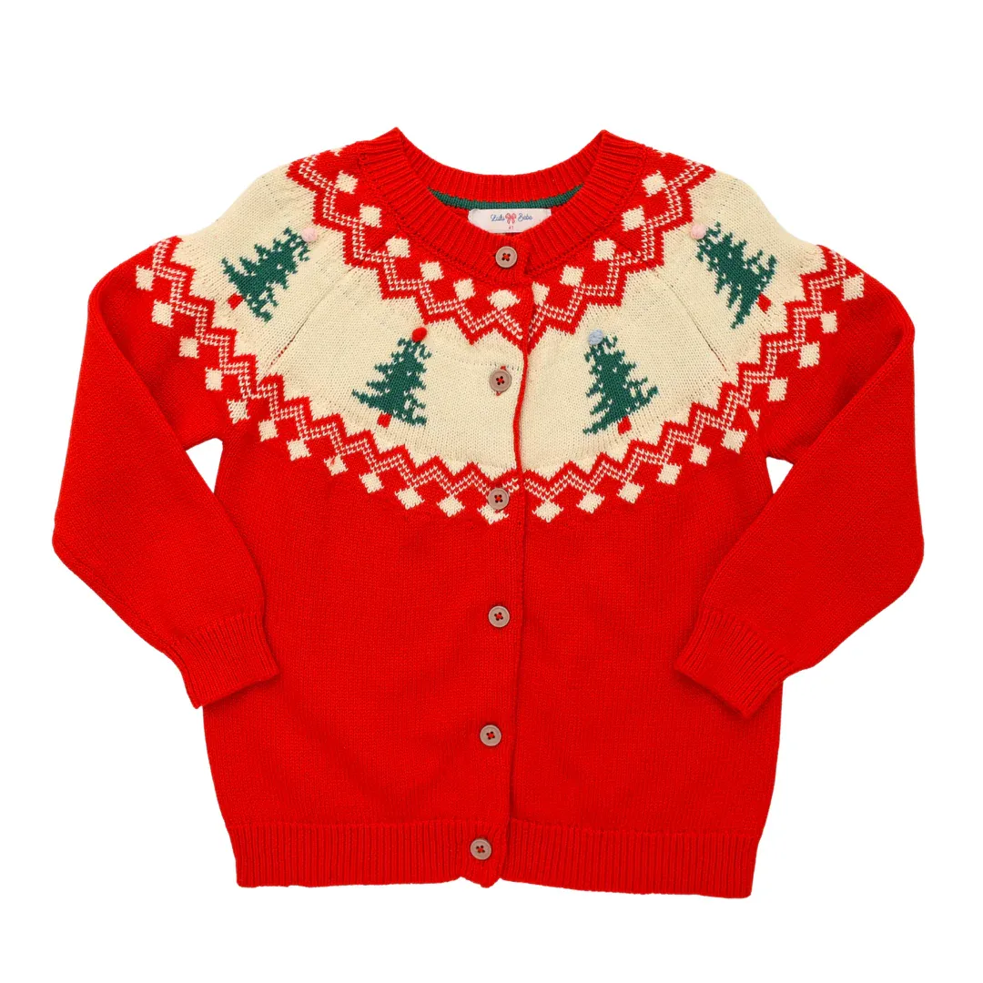 Red Christmas Tree Cardigan