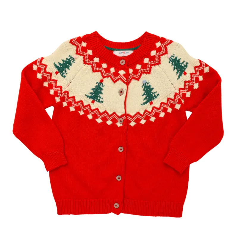 Red Christmas Tree Cardigan