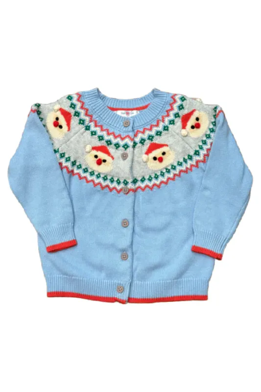Blue Santa Cardigan