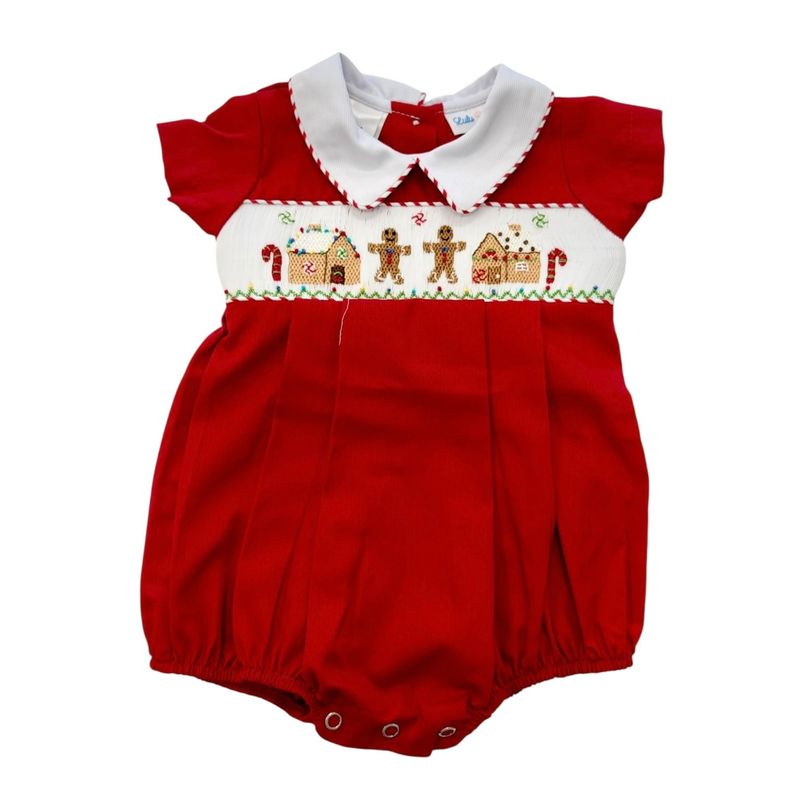 Blake Gingerbread House Smocked Boy Bubble