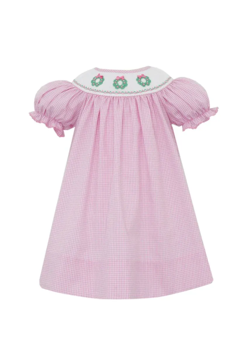 Pink Wreath Gingham Bishop