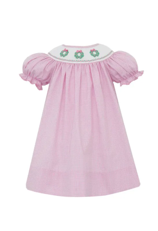 Pink Wreath Gingham Bishop