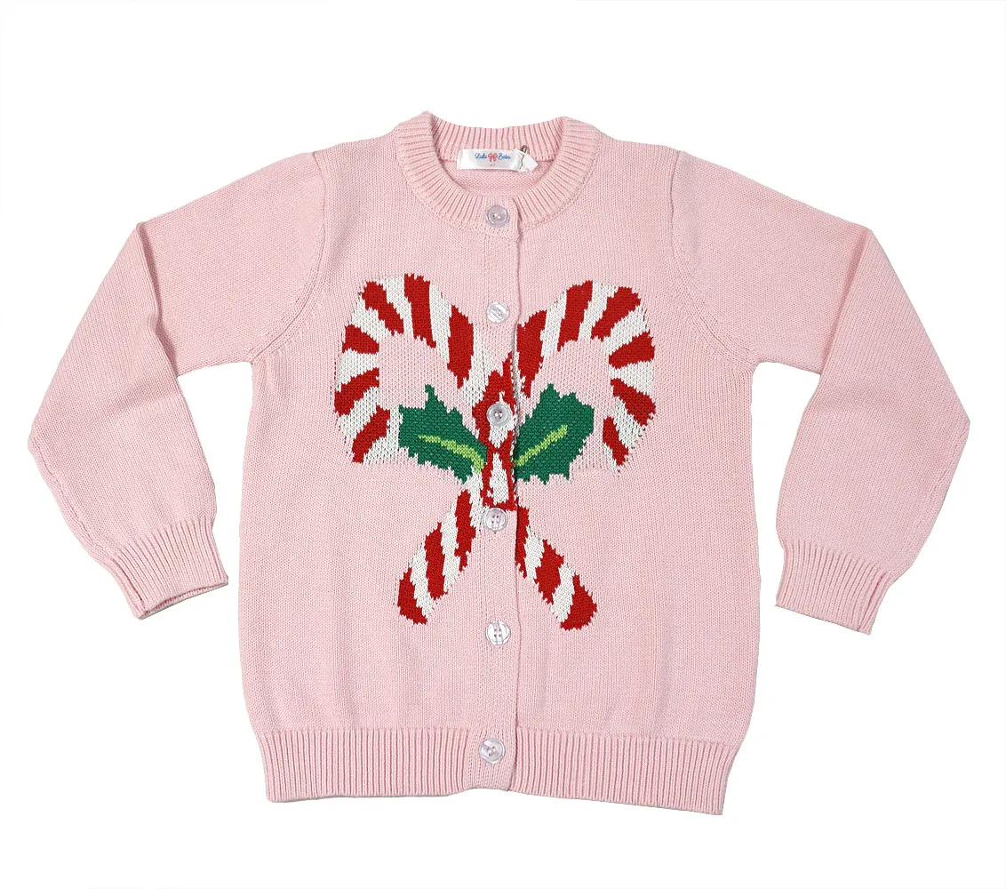 Candy Cane Knit Sweater in Pink