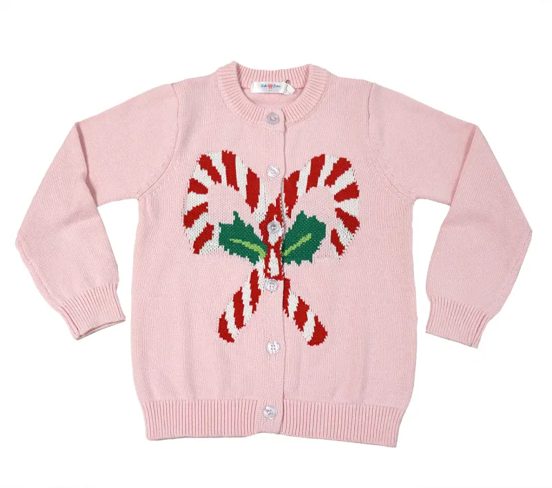 Candy Cane Knit Sweater in Pink