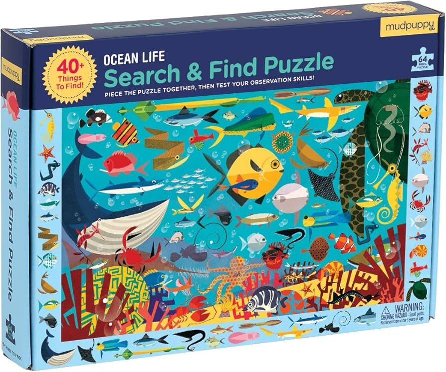 Ocean Life Search-and-Find Puzzle