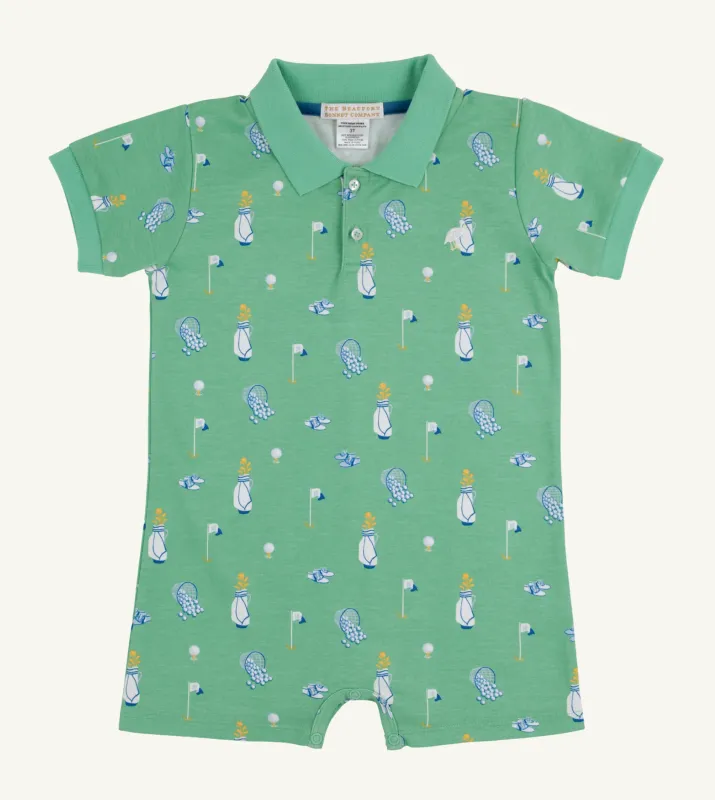 Sir Propers Romper in Clubhouse Couture/Wood Boat Blue