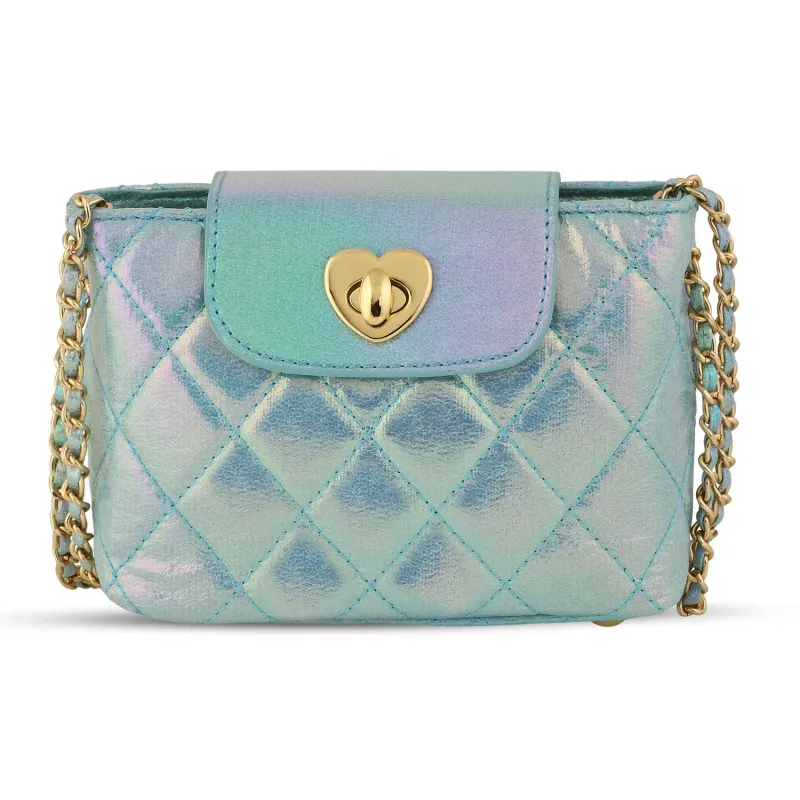 Paige Purse in Metallic Aqua