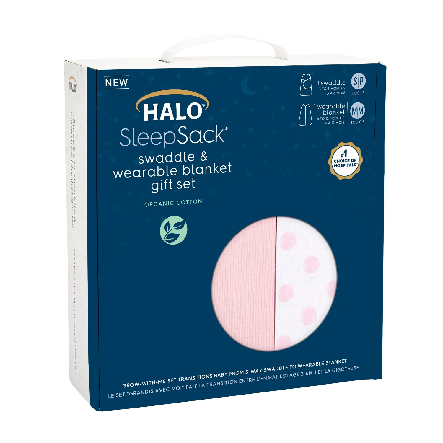 Small/Medium Strawberry  Organic Cotton Swaddle + Sleepsack Set