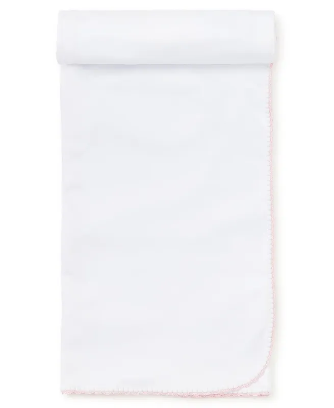 New Premier Basics Blanket in White/Pink