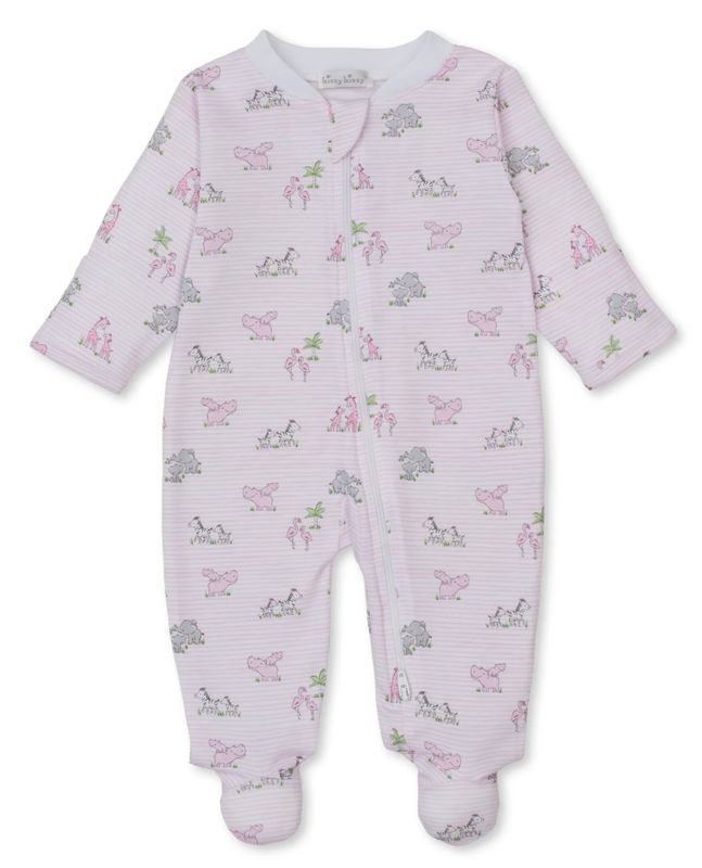 Safari Party Pink Zip Footie